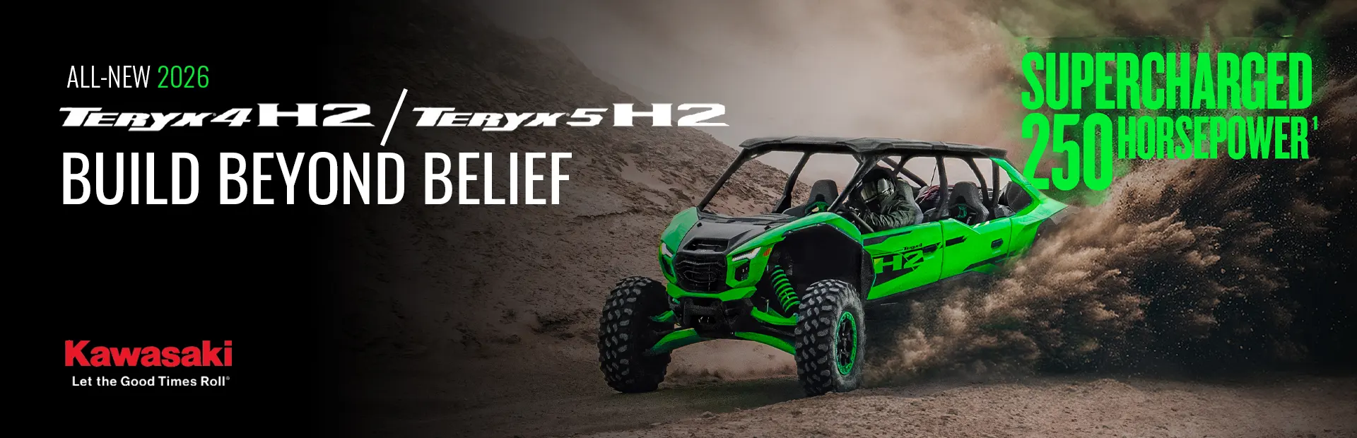 2026 Kawasaki Teryx4 H2 and Teryx5 H2 SUPERCHARGED HORSEPOWER - Build Beyond Belief